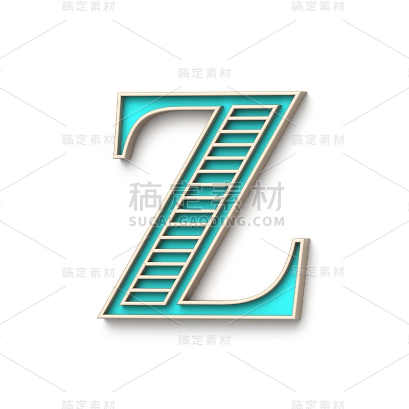 经典老式字体字母Z 3D