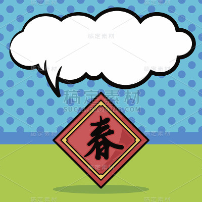 中国的春联涂鸦，言语泡泡
