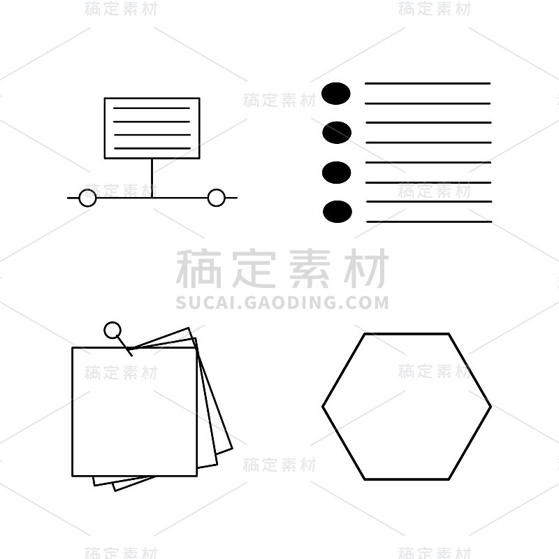 基本内容线性轮廓向量图标集