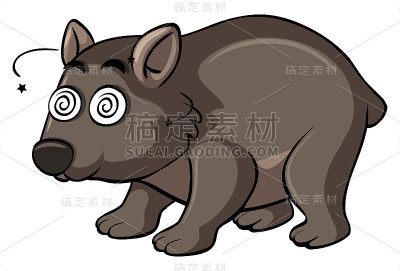 袋熊脸上有晕