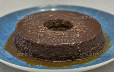 美味的杏仁巧克力布丁