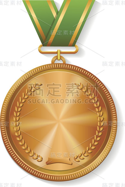 空白冠军铜牌，带丝带