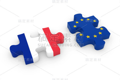 法国和欧盟拼图法国和欧洲国旗拼图