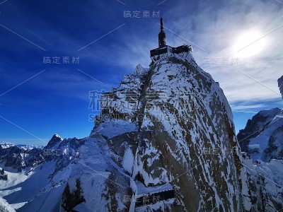 Chamonix Aiguille du midi法国勃朗山山脉滑雪滑雪单板滑雪