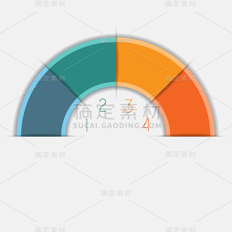 信息图颜色半圆模板与文本区域