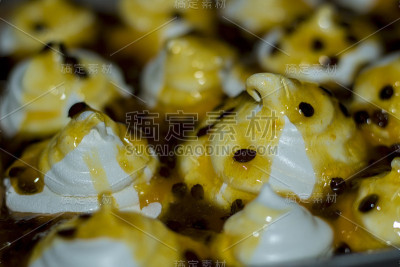 美味的百香果蛋糕