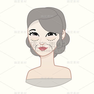 有矫正线的女人