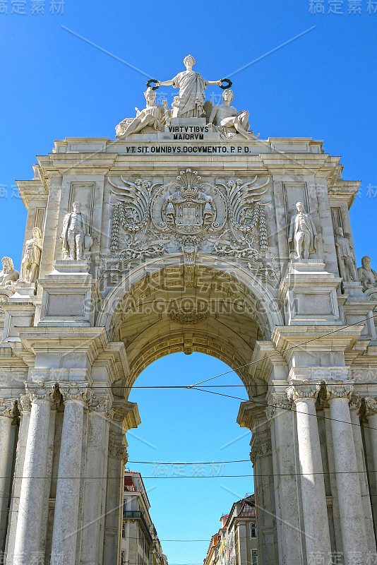 Rua Augusta Arch，里斯本。葡萄牙。