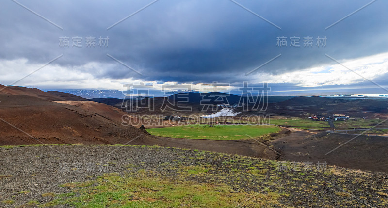 冰岛Myvatn的Krafla地热发电站