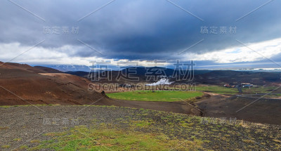 冰岛Myvatn的Krafla地热发电站