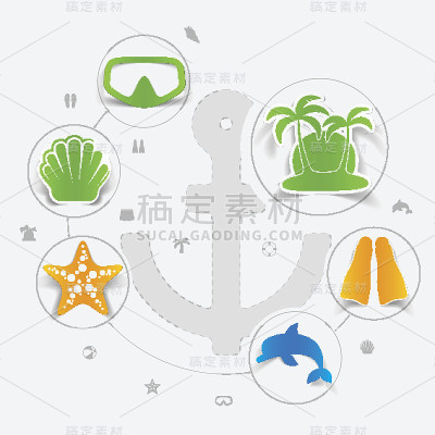一套夏季旅游图标