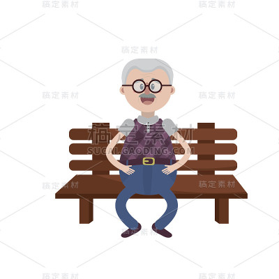 坐在椅子上留着发型的老人