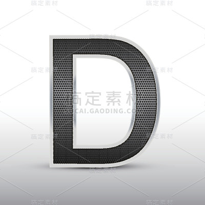 3d扬声器格栅字母D