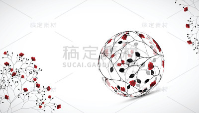 抽象的自然背景与花。