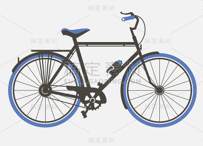 极简的平面自行车插图