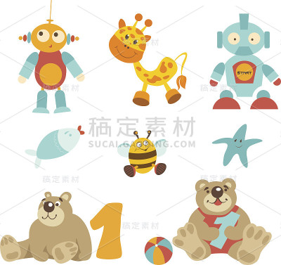 矢量插图-婴儿图标集
