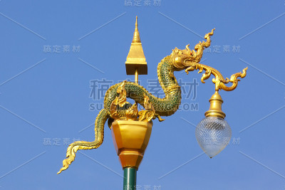 艺术风格灯柱泰国孤立为背景