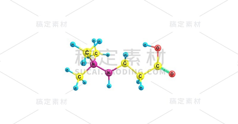 米屈肼分子结构孤立于白色