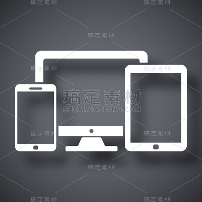 矢量智能手机，平板电脑和PC图标