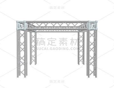 桁架结构。孤立在白色背景上。3 d矢量插图。