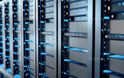 服务器室或服务器计算机。3 d渲染。