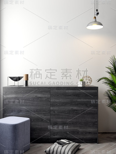 室内海报模型，现代设计的3D插图
