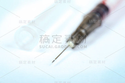 特写的注射器