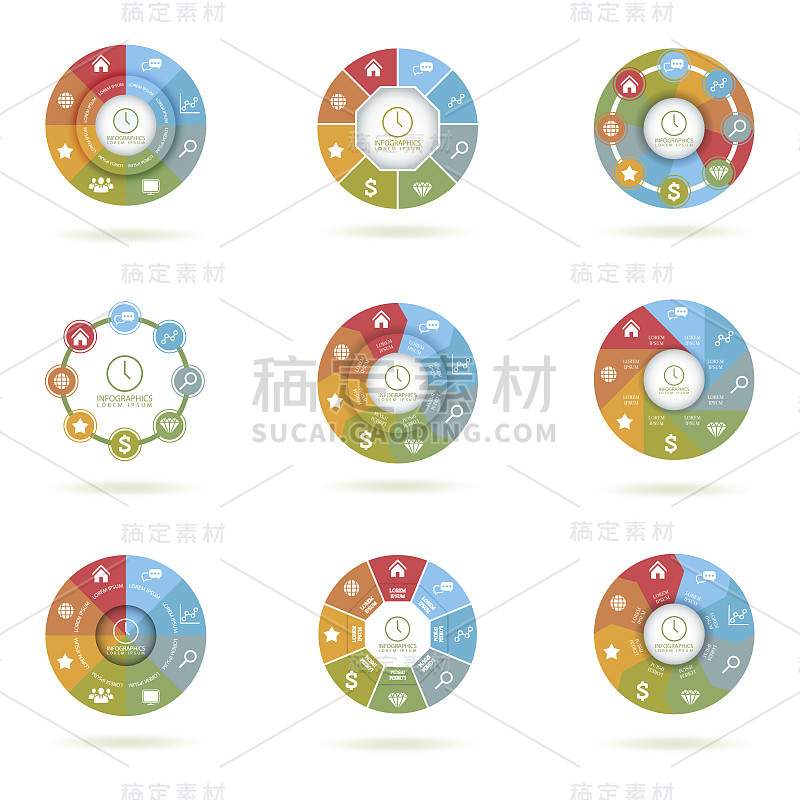 信息图的一组重要对象