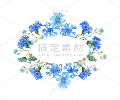水彩植物横幅