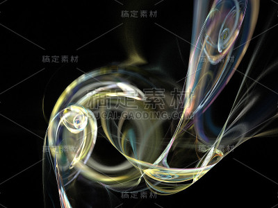 黑色上的数字分形