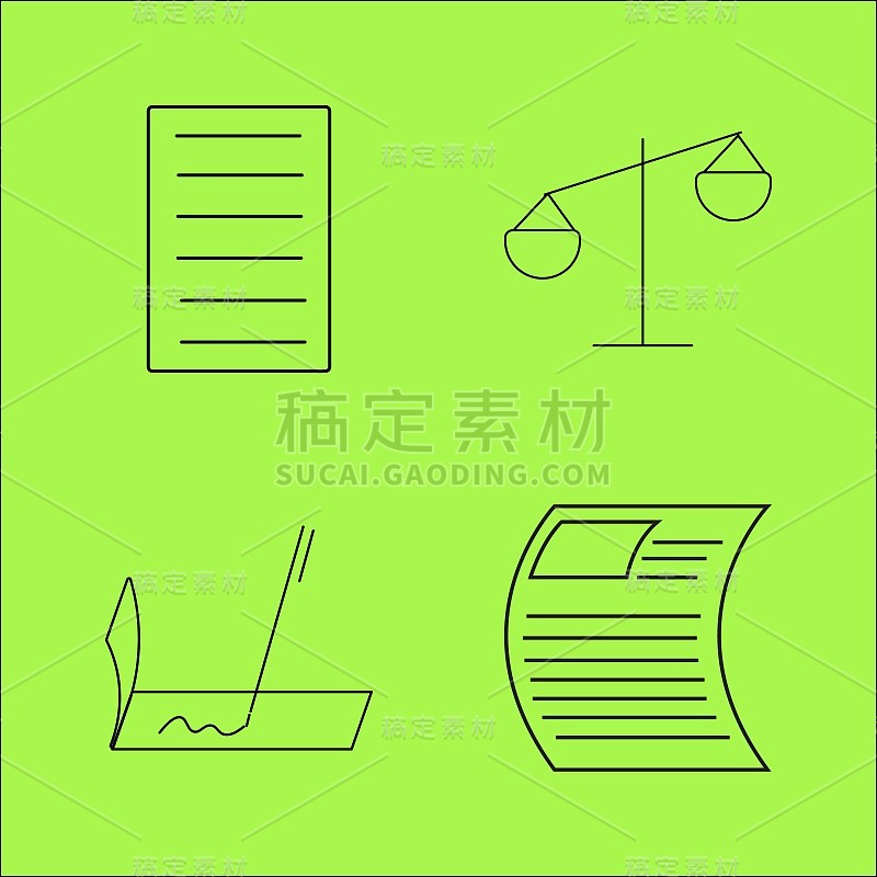 业务大纲图标集。线性图标