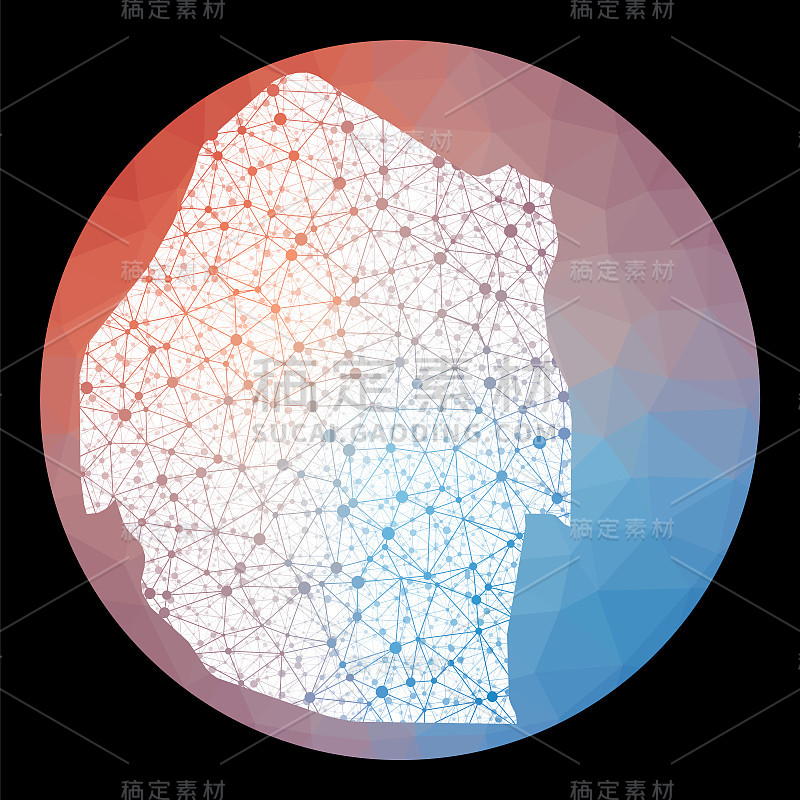 矢量网络斯威士兰地图。