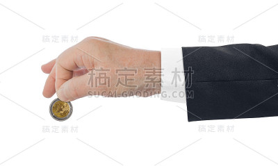 手持欧元硬币