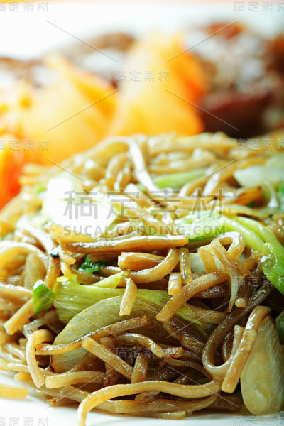 荞麦面条特写镜头