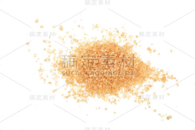 红糖孤立在白色背景上。前视图。平躺