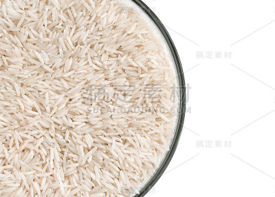 玻璃碗配白米饭