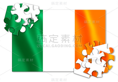 统一的爱尔兰-概念形象在拼图形状