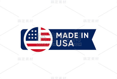 美国制造的旗帜矢量设计