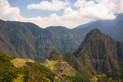 秘鲁乌鲁班巴谷和马丘比丘的全景