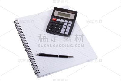 带笔和笔记本的计算器