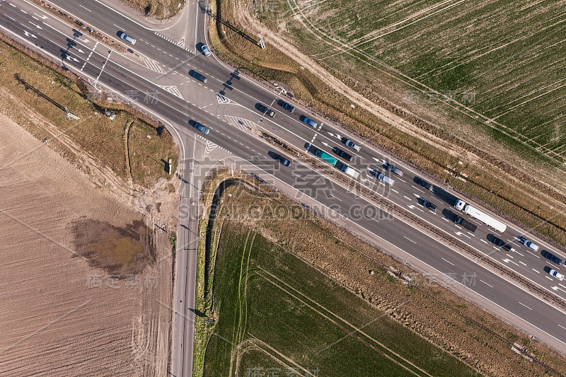 道路交通灯鸟瞰图