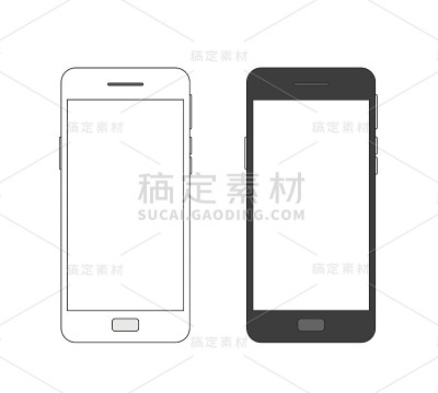 黑白智能手机矢量