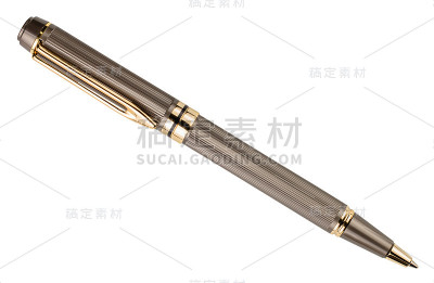 金色的闪光笔孤立在白色的背景