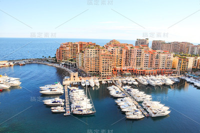 摩纳哥港的船只和游艇