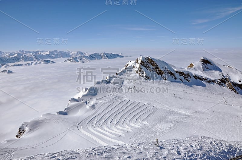 奥地利基茨施泰因霍恩滑雪场的斜坡