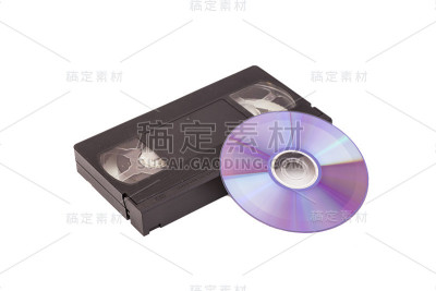 带DVD光盘的旧录像带