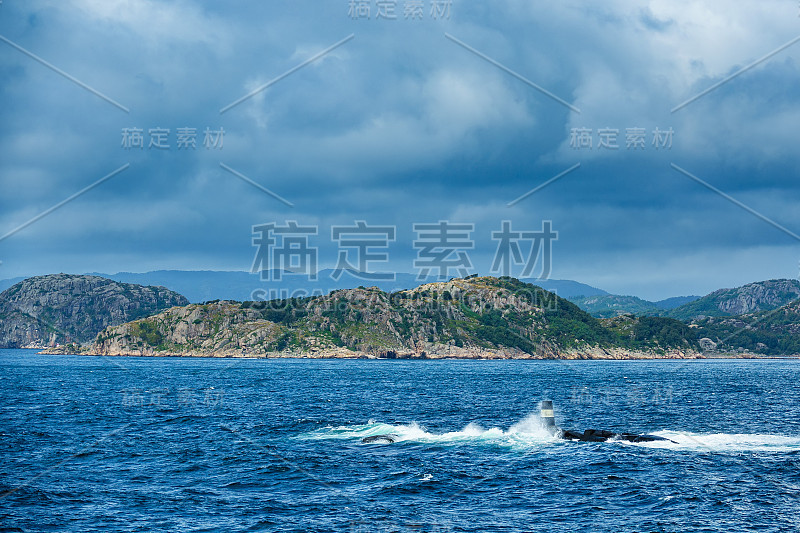 挪威林格尔斯峡湾的海景