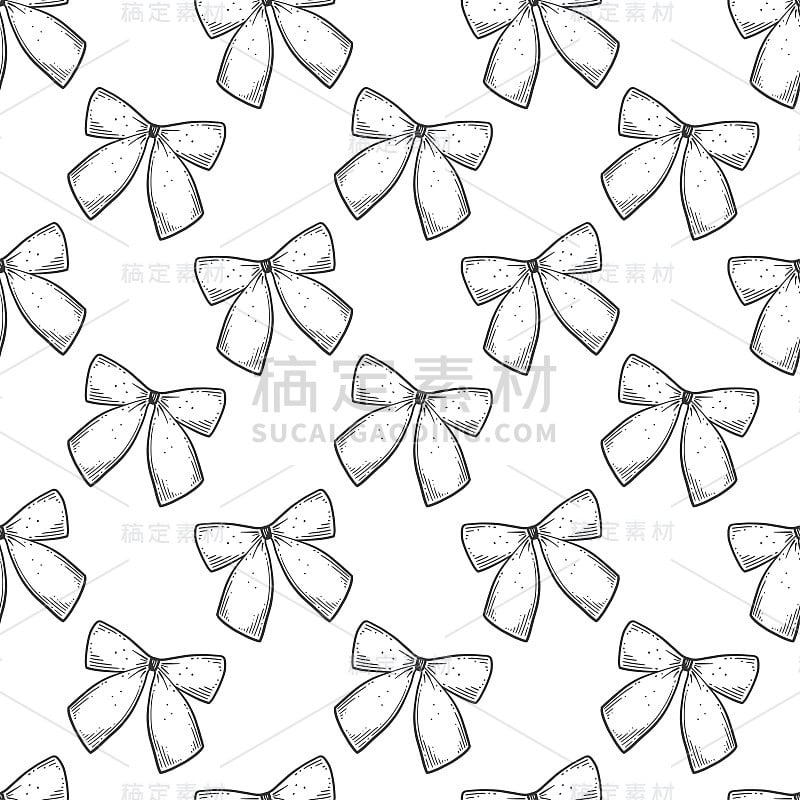 Ribbon bow. Vector concept in doodle and sketch st