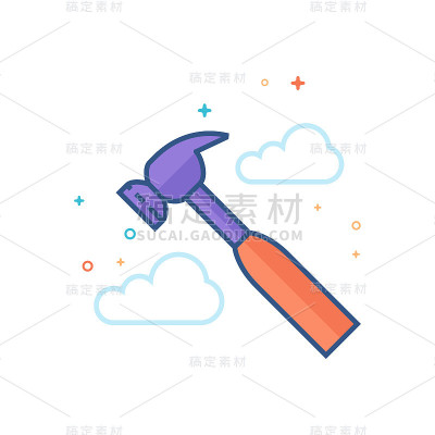 平彩色图标-锤子
