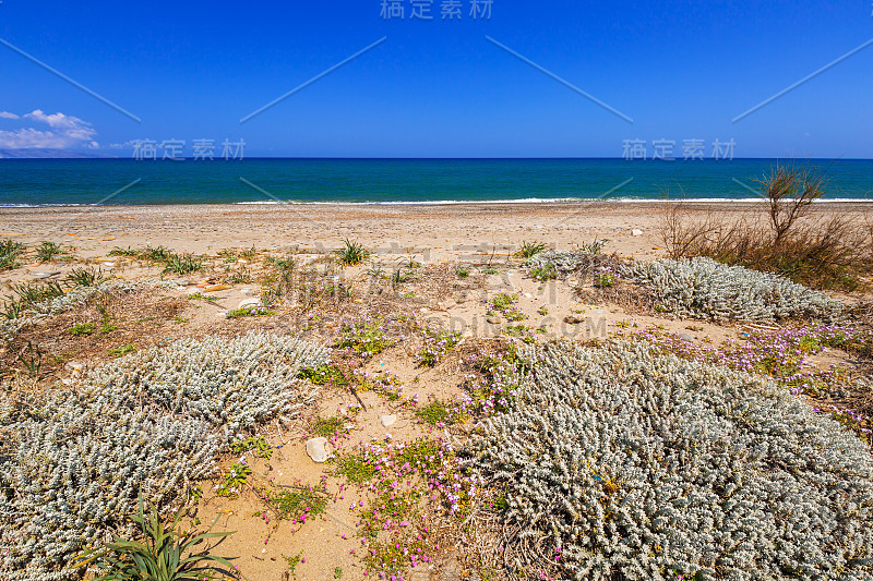 克里特岛马莱姆海滩的风景